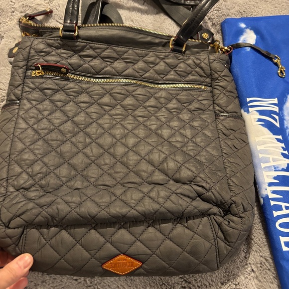 MZ Wallace Crosby Quilted Magnet Gray and Gold Tote Magnet Color - Picture 6 of 16